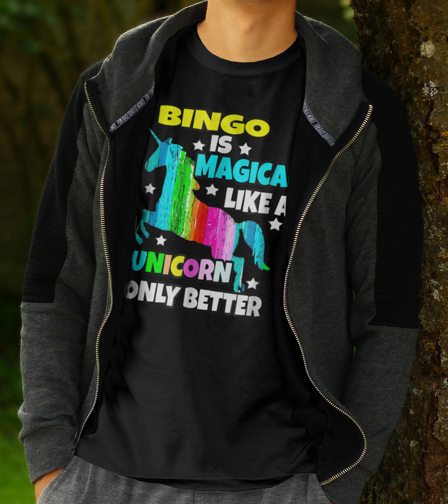 Bingo Is Magical Like A Unicorn Only Better Rainbow Stars T-Shirt
