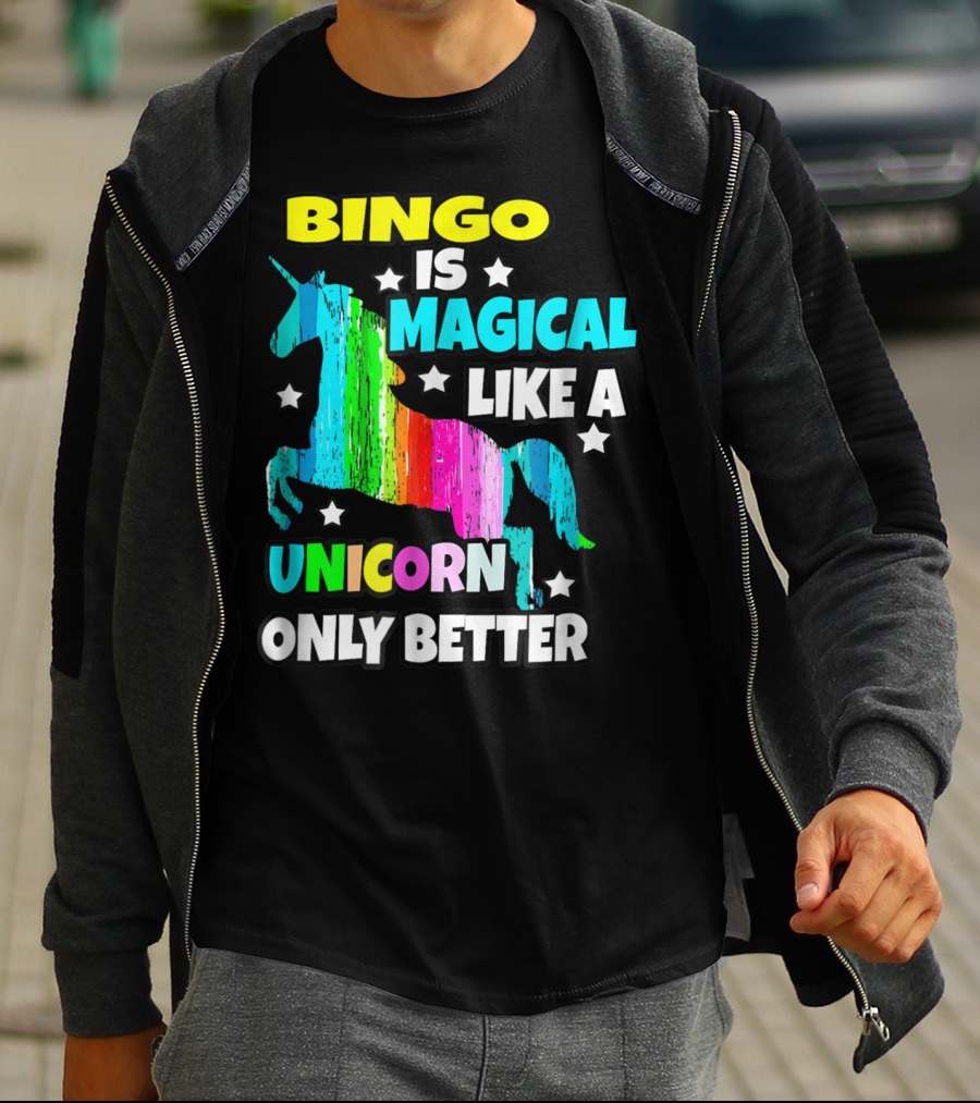 Bingo Is Magical Like A Unicorn Only Better Rainbow Stars T-Shirt
