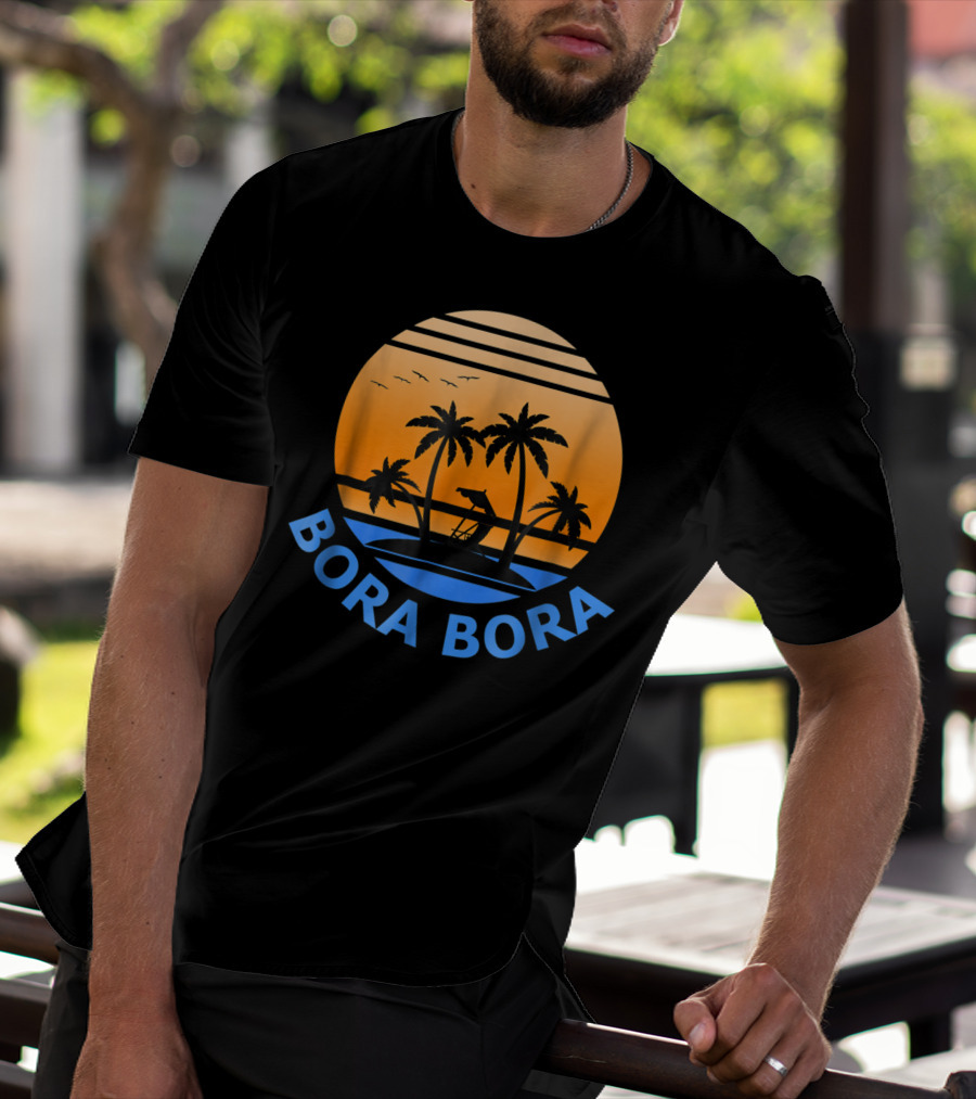 Bora Bora Paradise Island Sunset Vacation T-Shirt