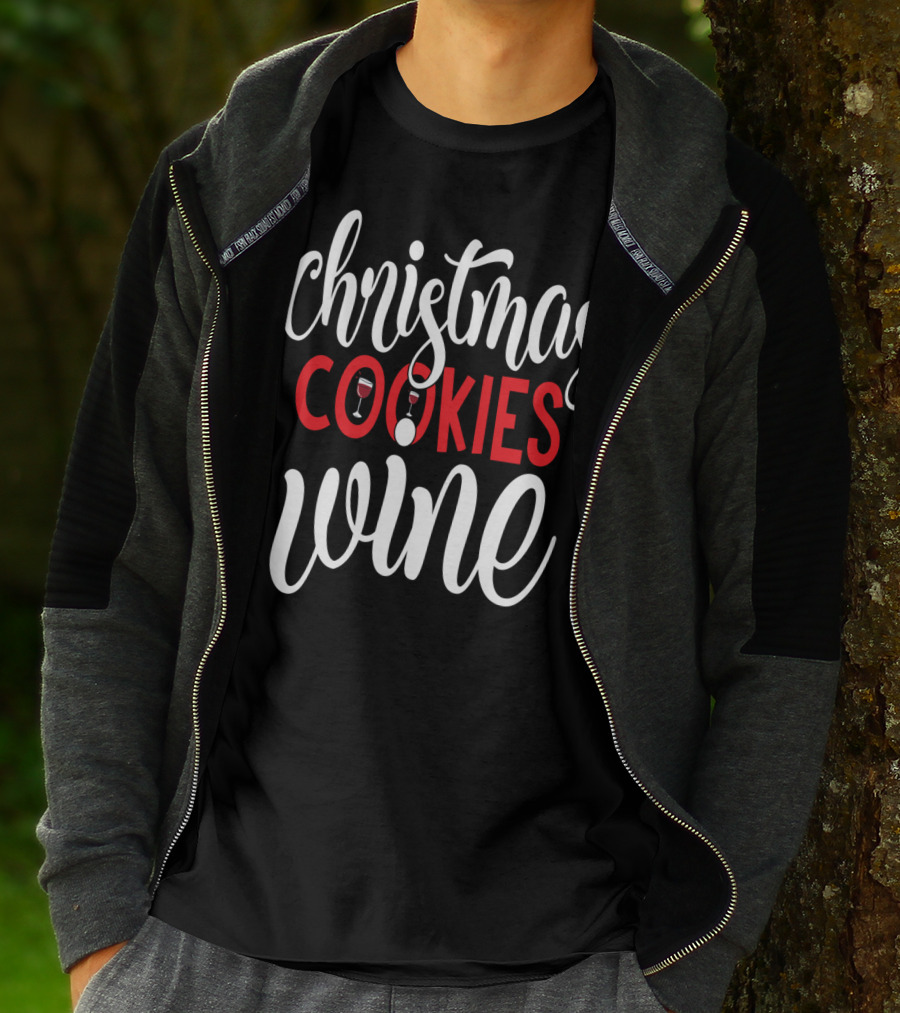 Christmas Cookies Wine Glass Holiday T-Shirt