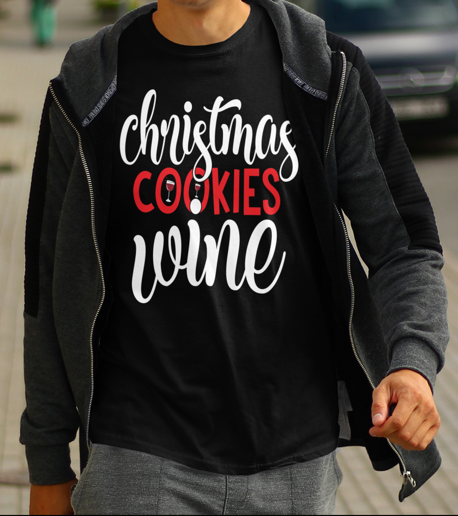 Christmas Cookies Wine Glass Holiday T-Shirt