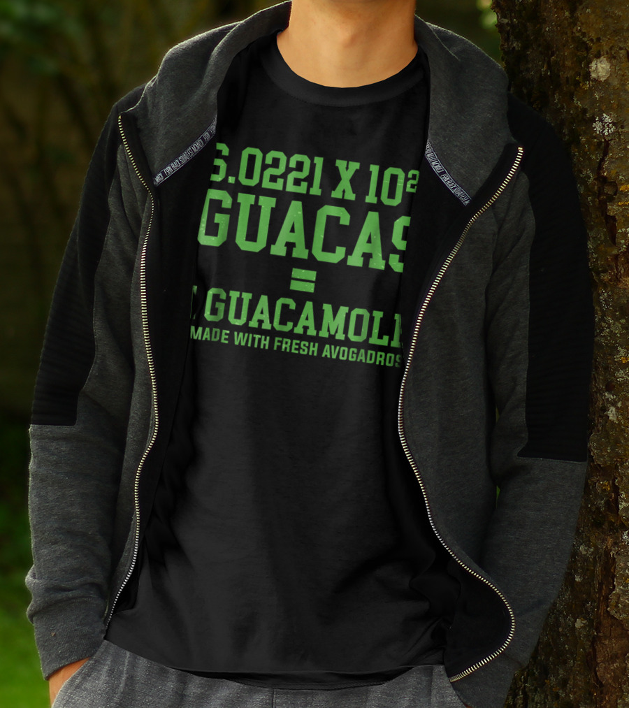 6.0221 X 10^23 Guacas Equals 1 Guacamole Made With Fresh Avogadros T-Shirt