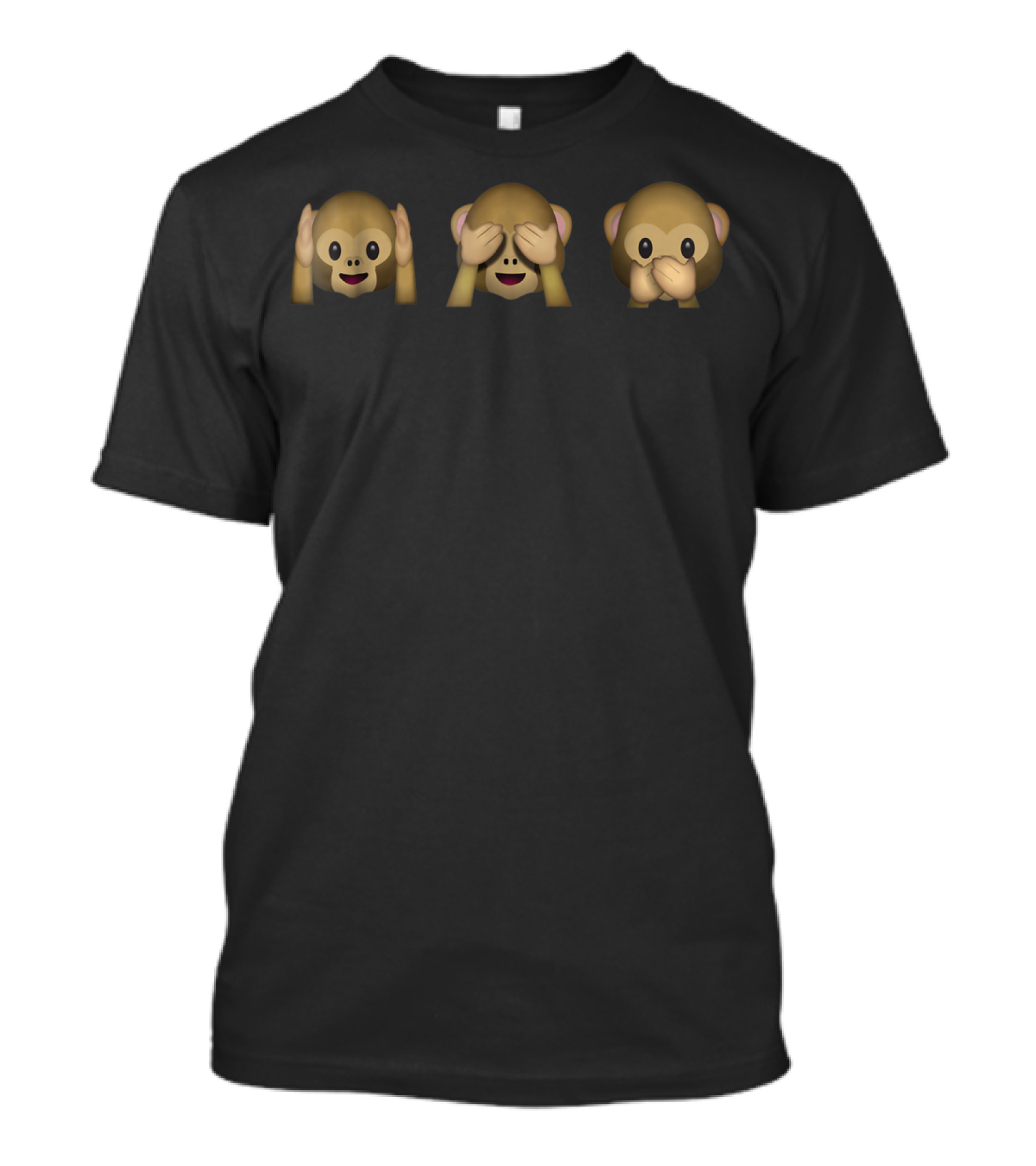 Hear No Evil See No Evil Speak No Evil Cute Emoticon Monkeys T-Shirt
