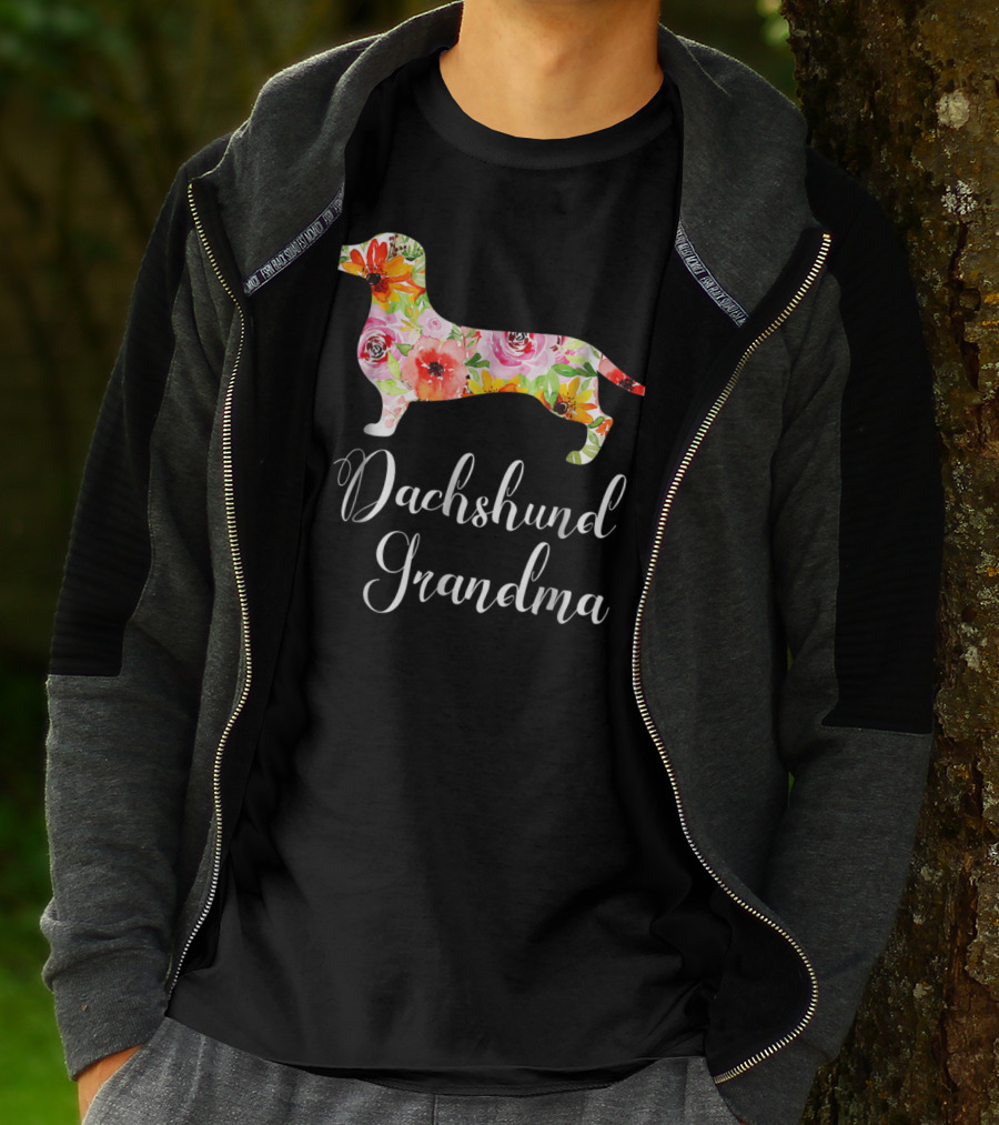 Dachshund Grandma Floral Dog Lover's Funny T-Shirt