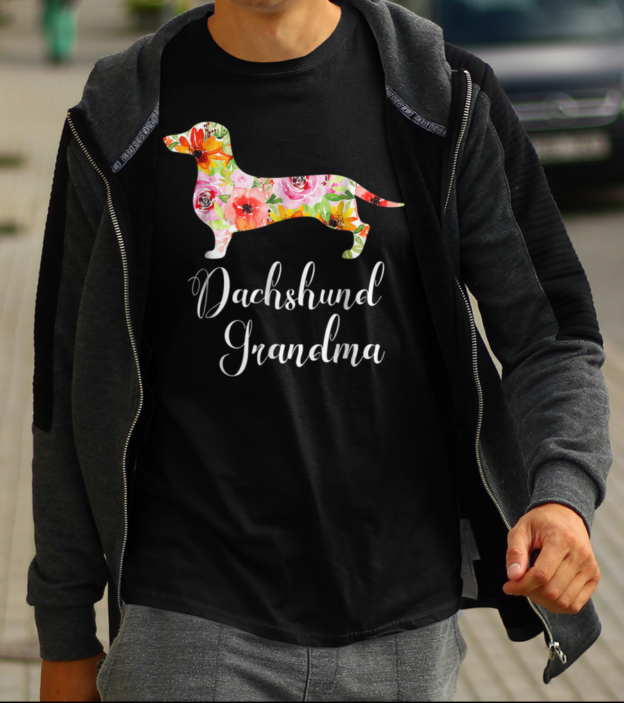 Dachshund Grandma Floral Dog Lover's Funny T-Shirt