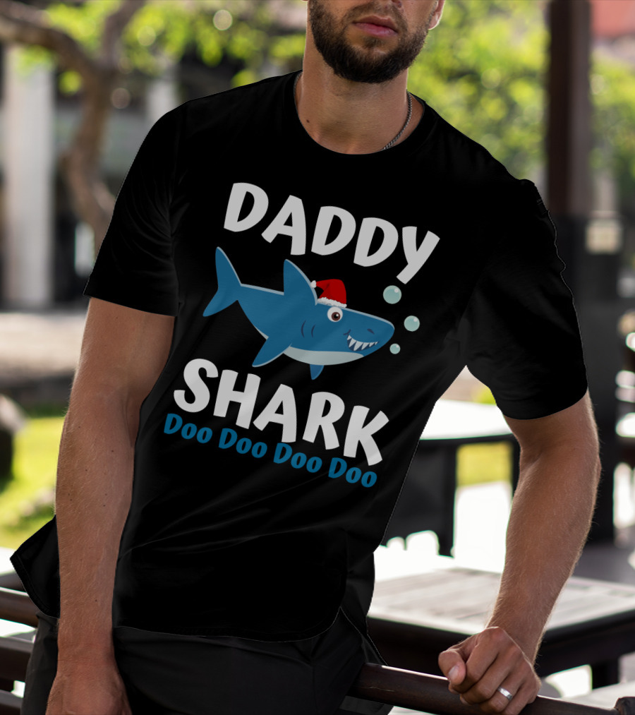 Daddy Shark Doo Doo Doo Doo Christmas Family Shark T-Shirt