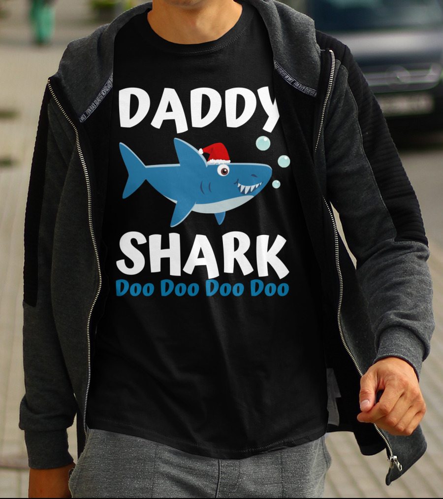 Daddy Shark Doo Doo Doo Doo Christmas Family Shark T-Shirt