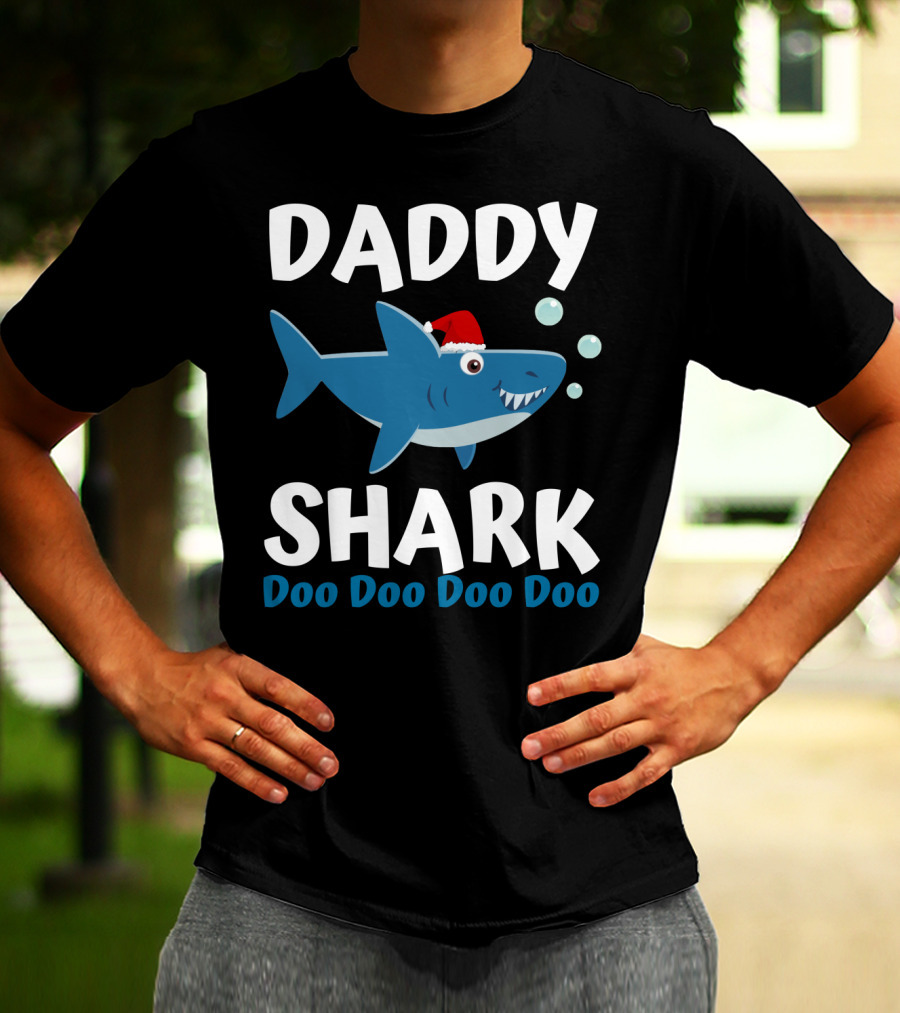Daddy Shark Doo Doo Doo Doo Christmas Family Shark T-Shirt