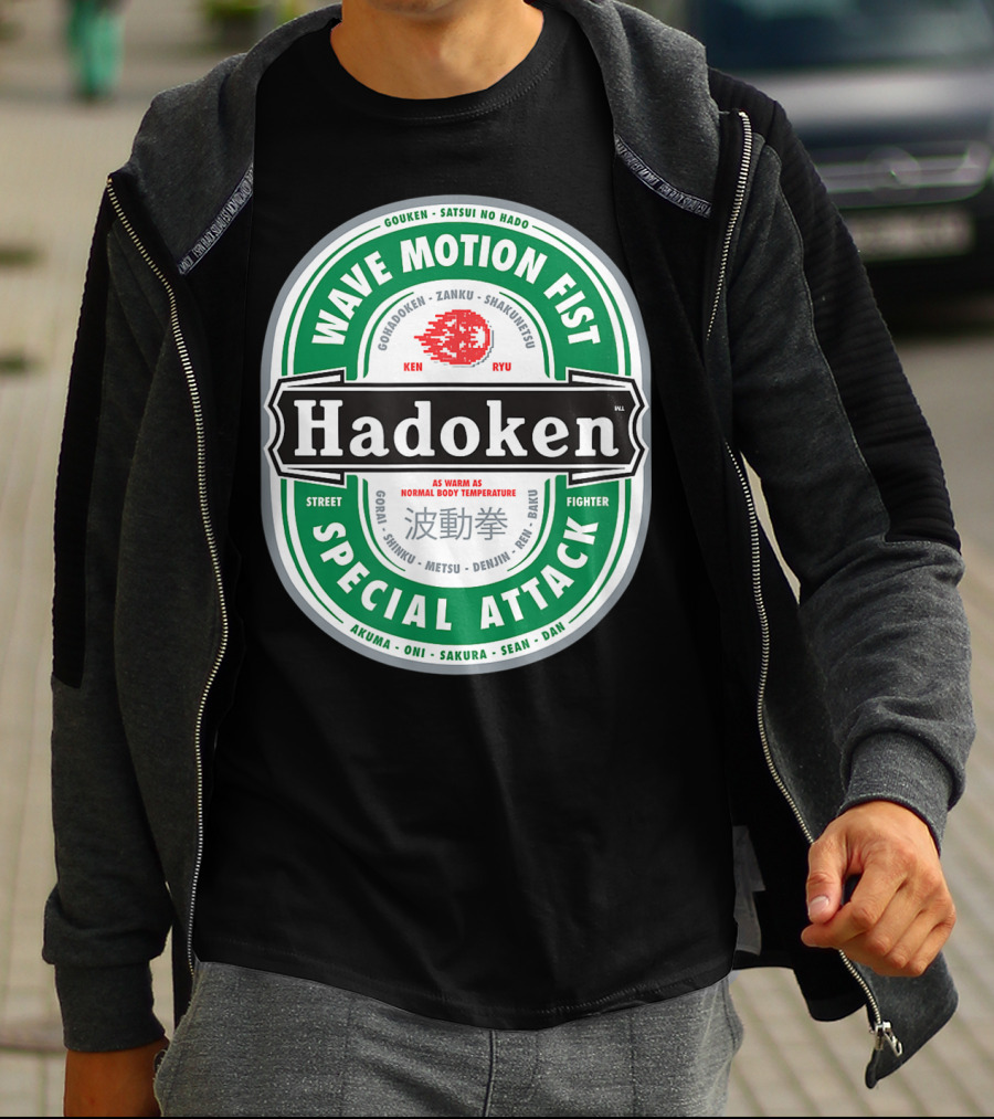 Wave Motion Fist Hadoken Street Fighter Special Attack Beer T-Shirt