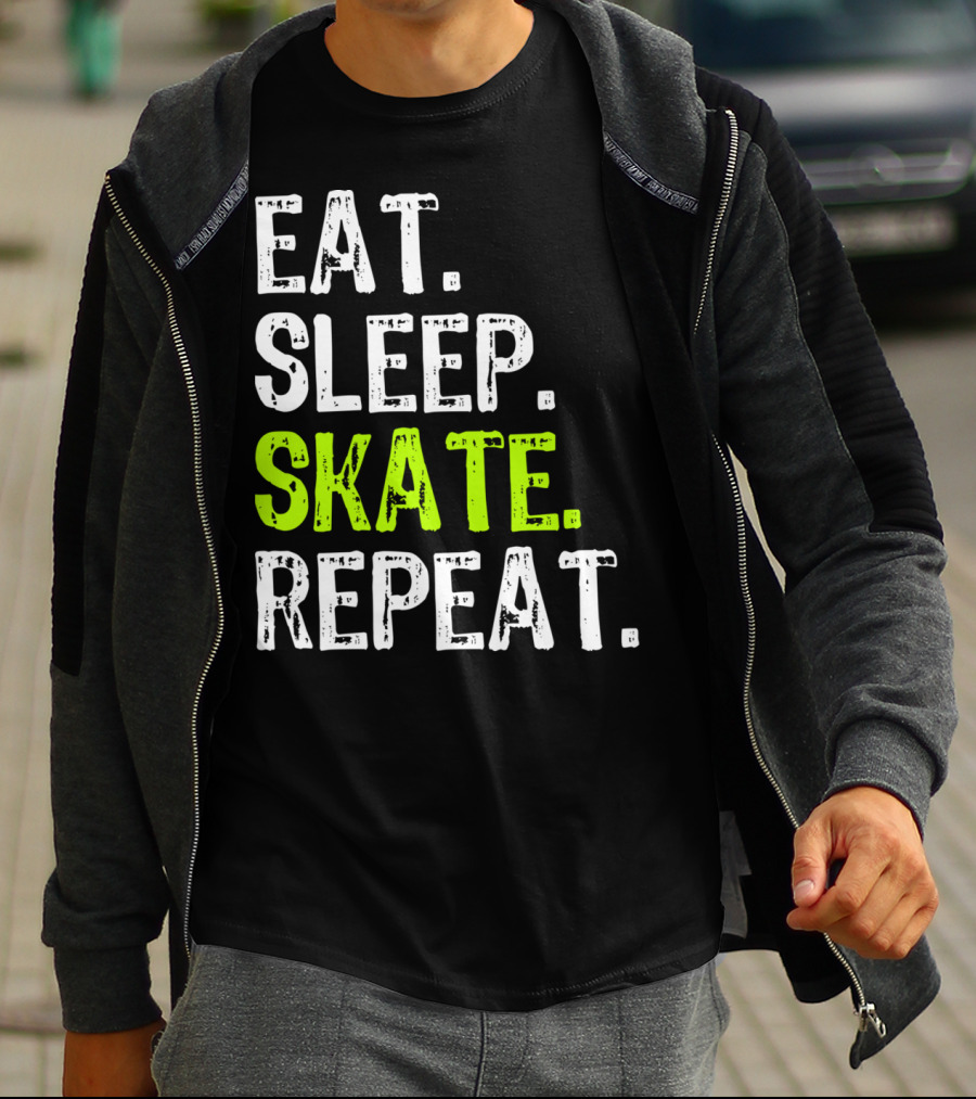 Eat Sleep Skate Repeat Skater Lifestyle Routine T-Shirt