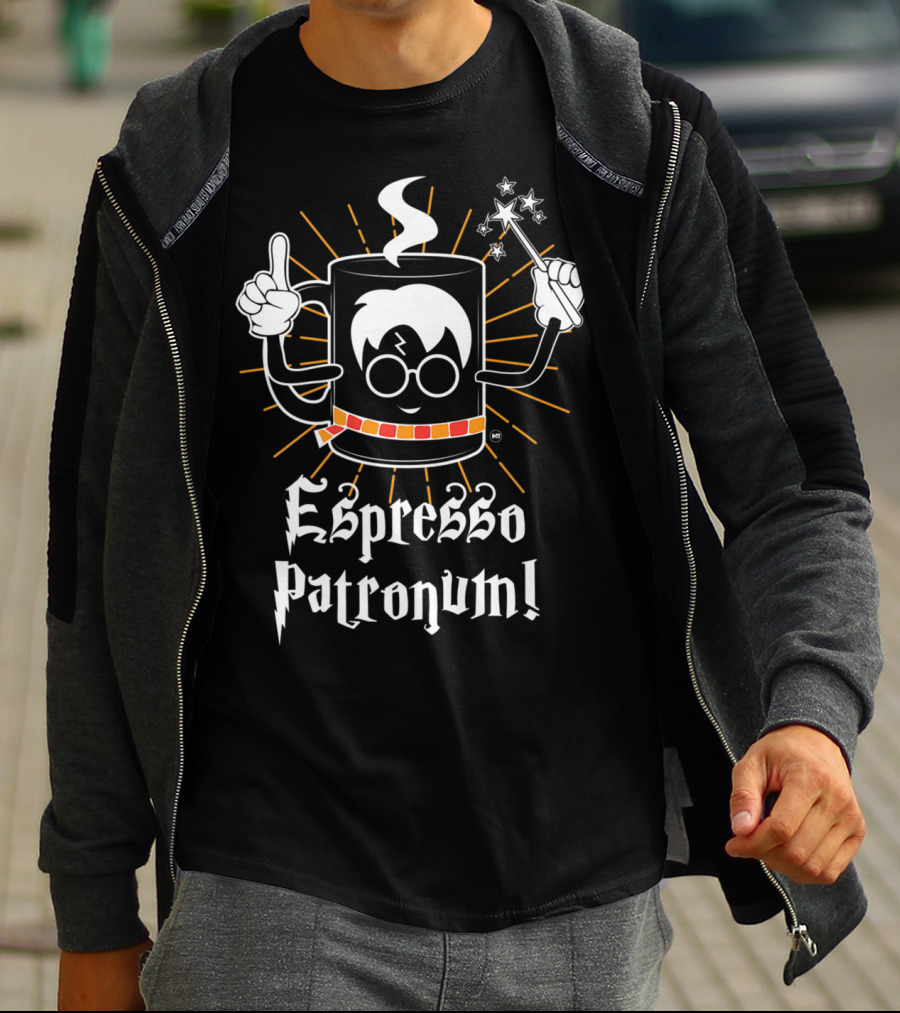 Espresso Patronum Mug Magic Wand Stars Glasses Scar Scarves T-Shirt