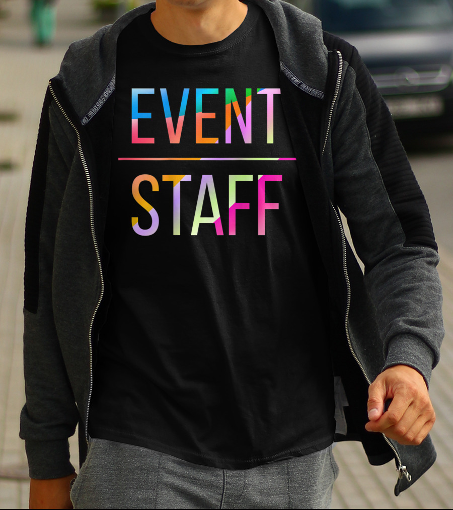 Event Staff Back Colorful Party Crew Uniform T-Shirt