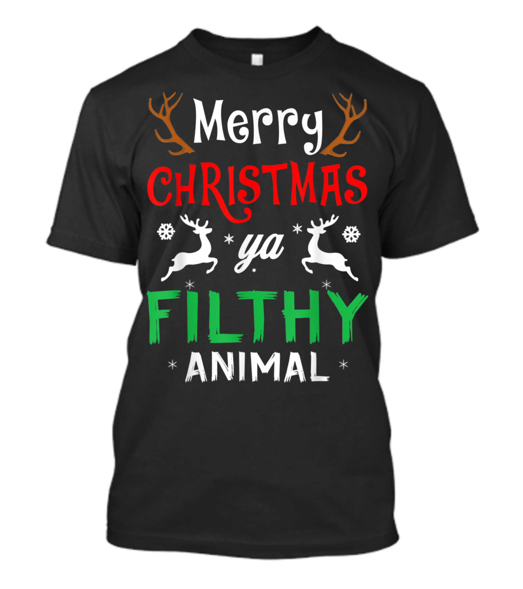 Merry Christmas Ya Filthy Animal Funny Alone At Home Movies T-Shirt