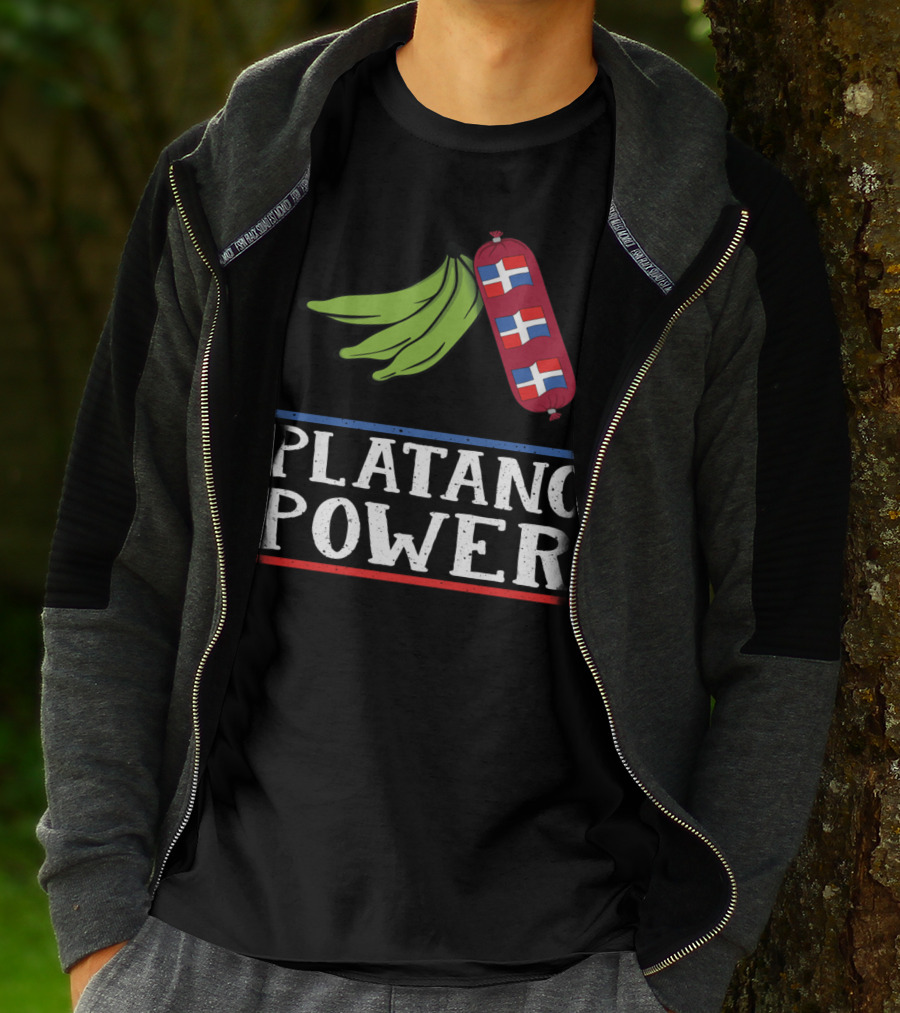 Platano Power Funny Dominican Pride Sausage And Flags T-Shirt