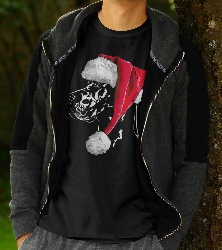 Great Dane Santa Hat Christmas Dog Humor T-Shirt