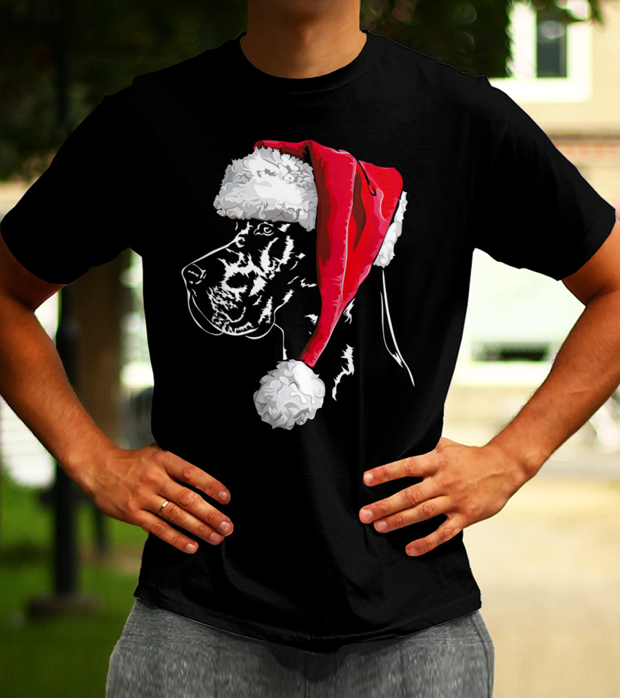 Great Dane Santa Hat Christmas Dog Humor T-Shirt