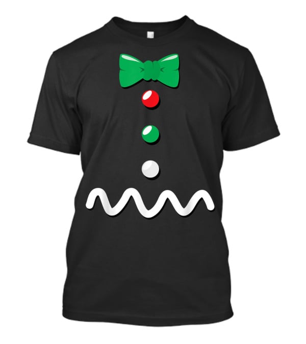 Gingerbread Man Christmas Bow Tie Décor T-Shirt
