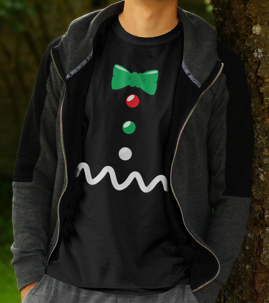Gingerbread Man Christmas Bow Tie Décor T-Shirt
