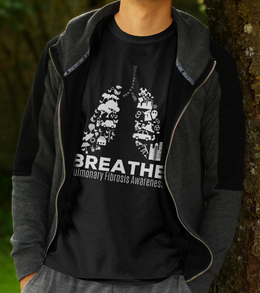 Breathe Pulmonary Fibrosis Awareness Month T-Shirt