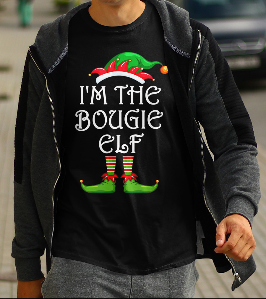 I'm The Bougie Elf Matching Family Group Christmas Hat And Shoes T-Shirt
