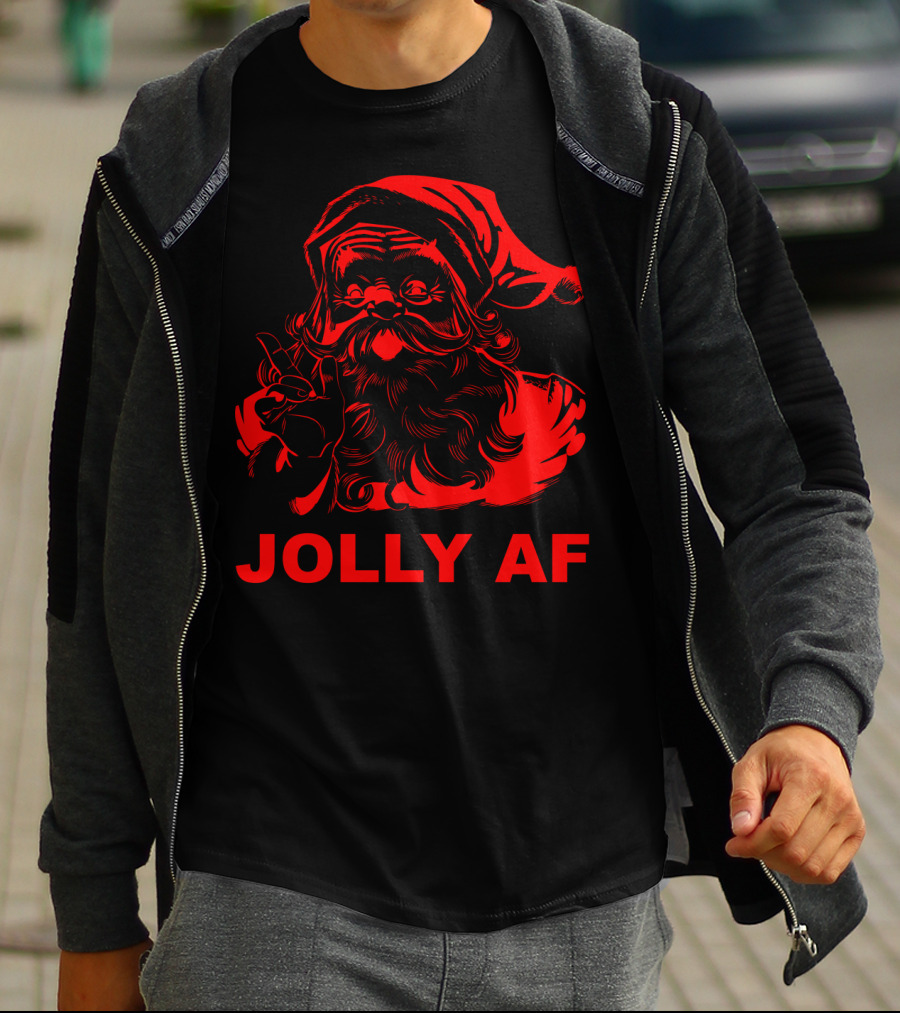Jolly AF Funny Christmas Santa T-Shirt