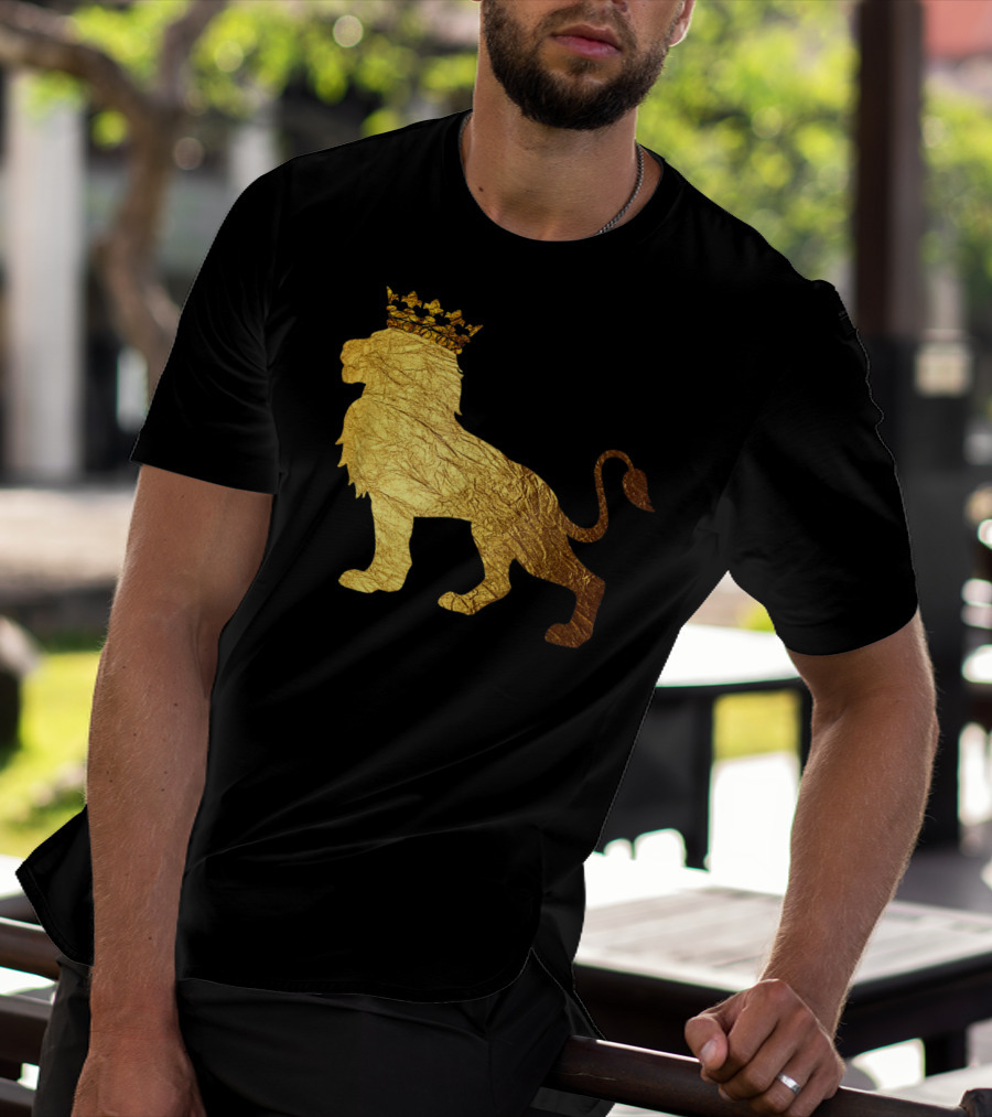 King Of The Jungle Lion With Golden Crown T-Shirt