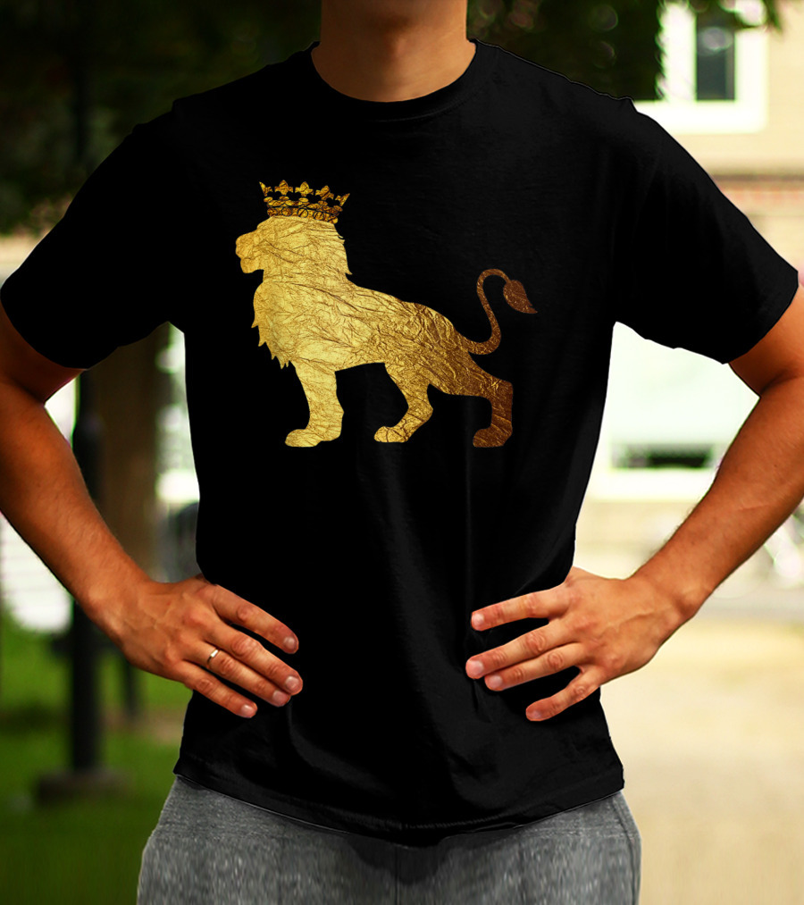 King Of The Jungle Lion With Golden Crown T-Shirt