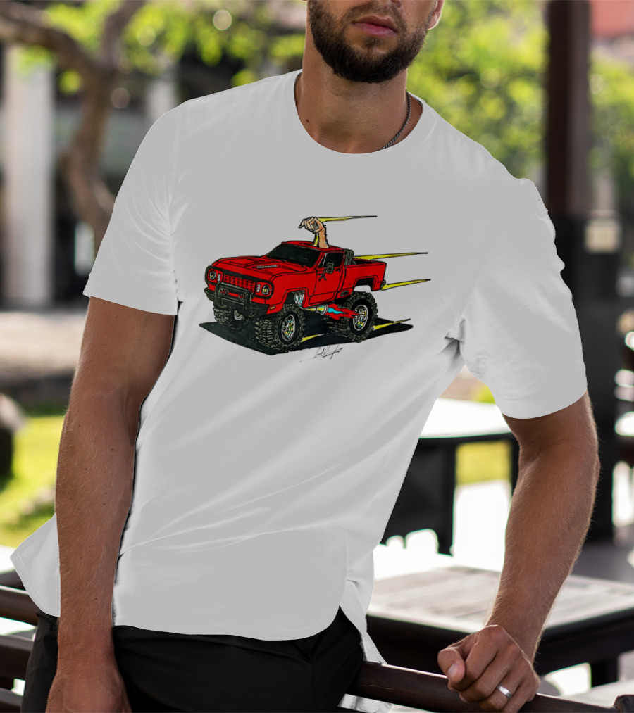 Kurt's Old Truck Red Off-Road Adventure With Arm Out The Window T-Shirt