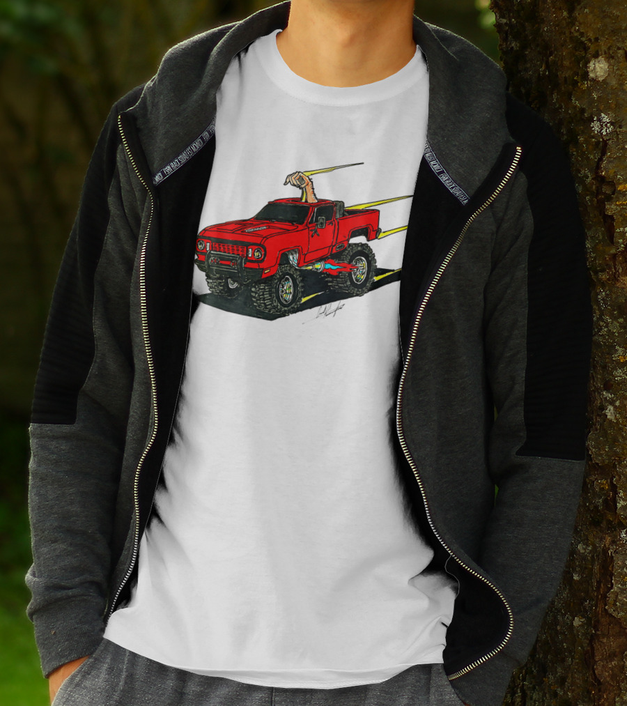 Kurt's Old Truck Red Off-Road Adventure With Arm Out The Window T-Shirt