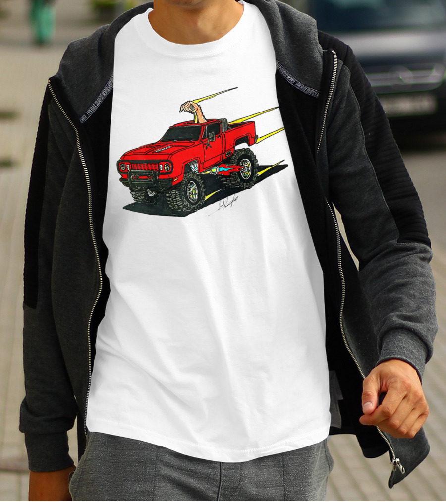 Kurt's Old Truck Red Off-Road Adventure With Arm Out The Window T-Shirt