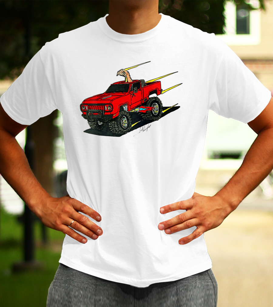 Kurt's Old Truck Red Off-Road Adventure With Arm Out The Window T-Shirt