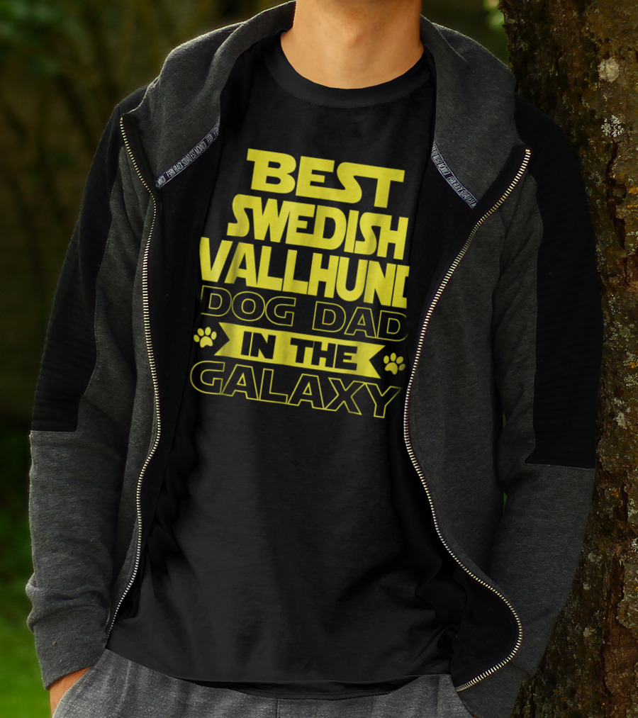 Best Swedish Vallhund Dog Dad In The Galaxy T-Shirt