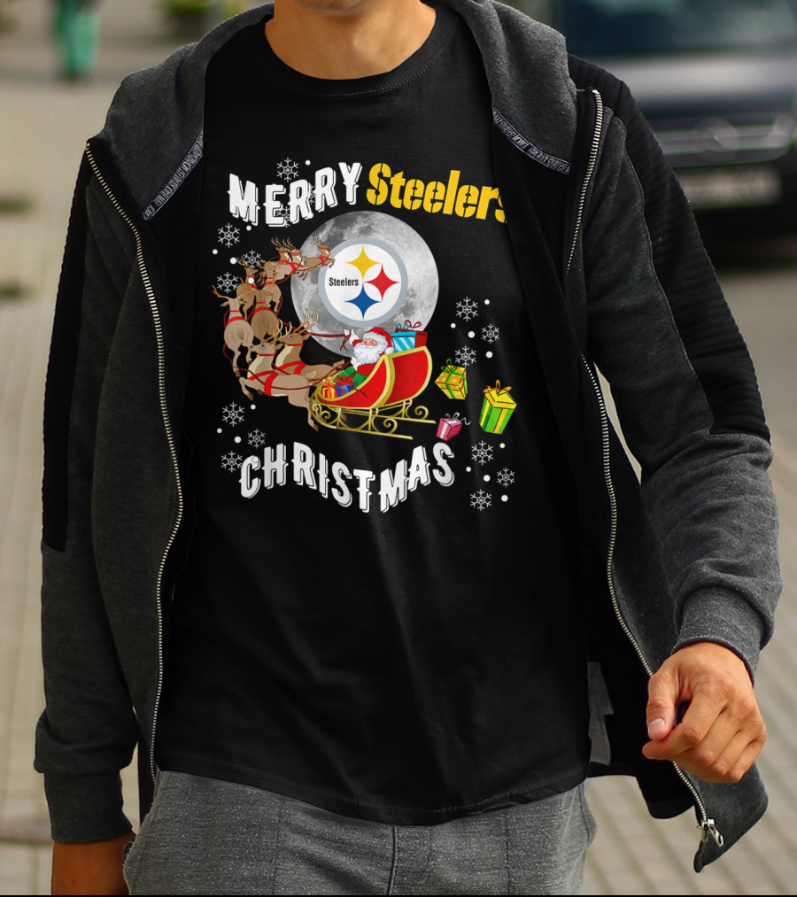 Merry Steelers Christmas Football Pittsburghsler Fan T-Shirt