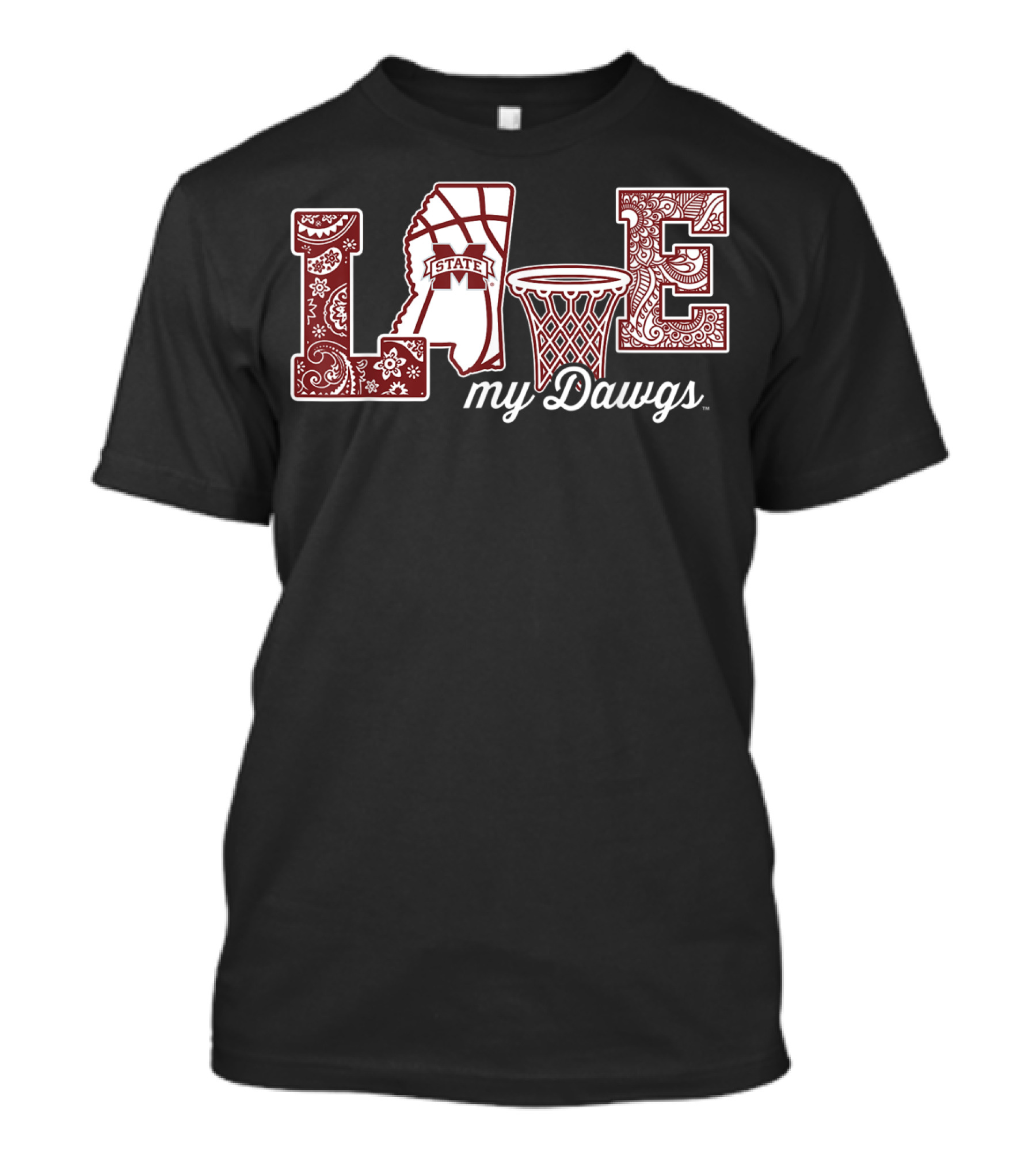 Mississippi State Love My Dawgs Basketball T-Shirt