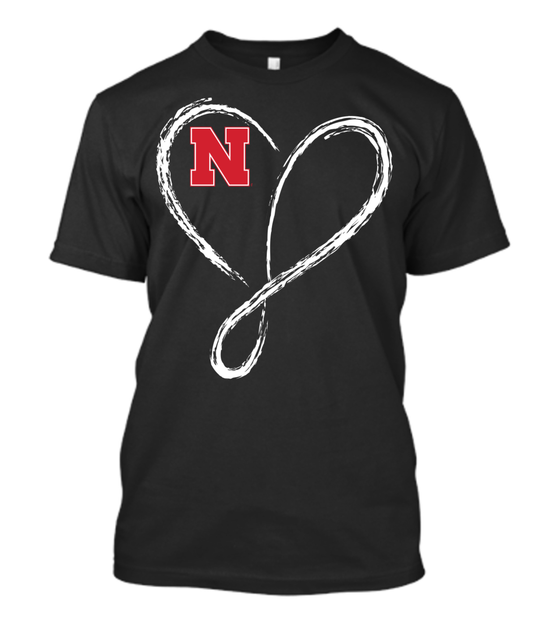 Nebraska Cornhuskers N Logo Love Heart Infinity T-Shirt