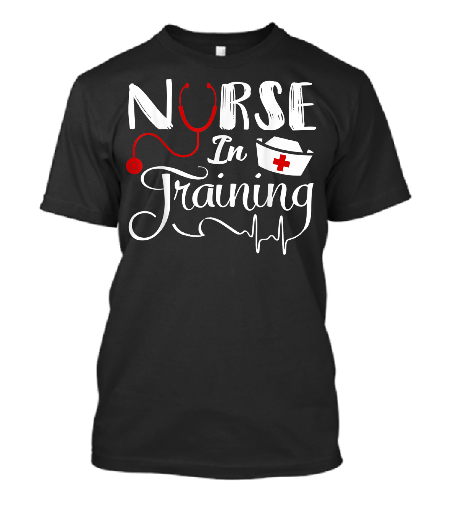 Nurse In Training Future Nurse Nursing Student Stethoscope Nurse Hat EKG T-Shirt