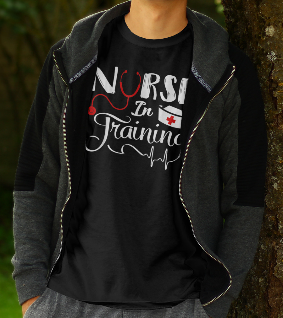 Nurse In Training Future Nurse Nursing Student Stethoscope Nurse Hat EKG T-Shirt