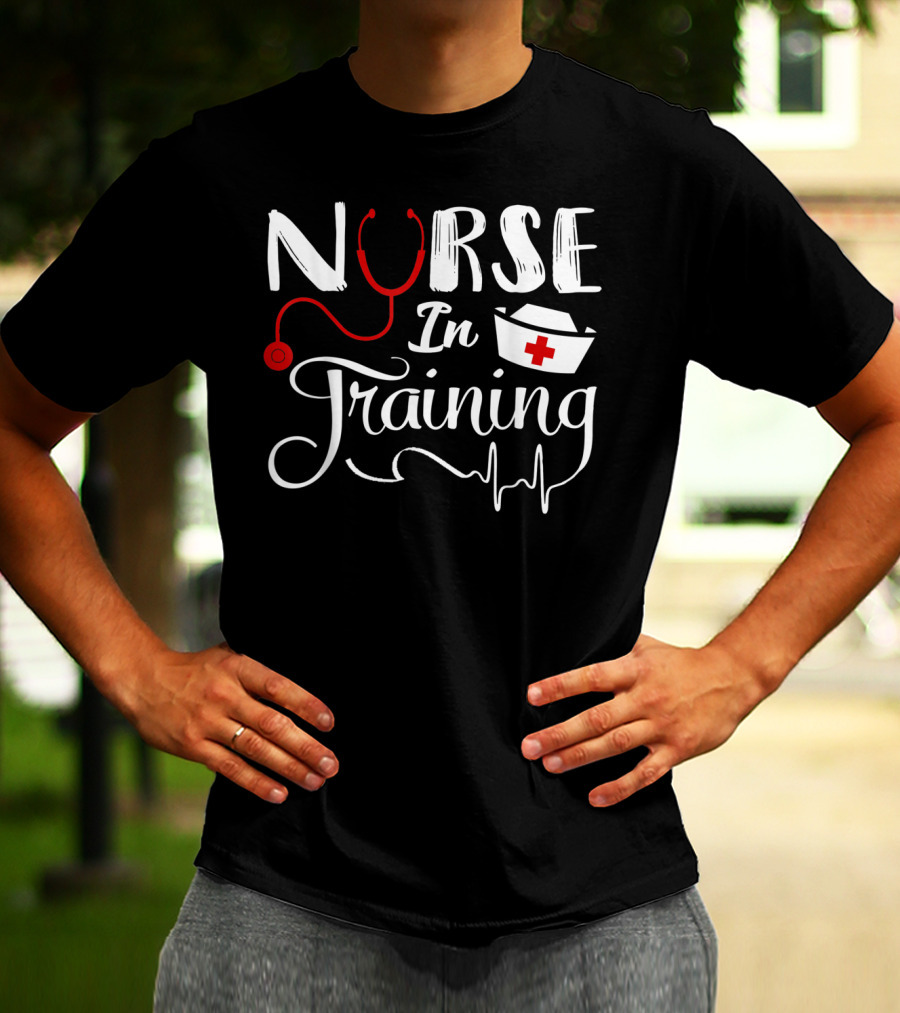 Nurse In Training Future Nurse Nursing Student Stethoscope Nurse Hat EKG T-Shirt
