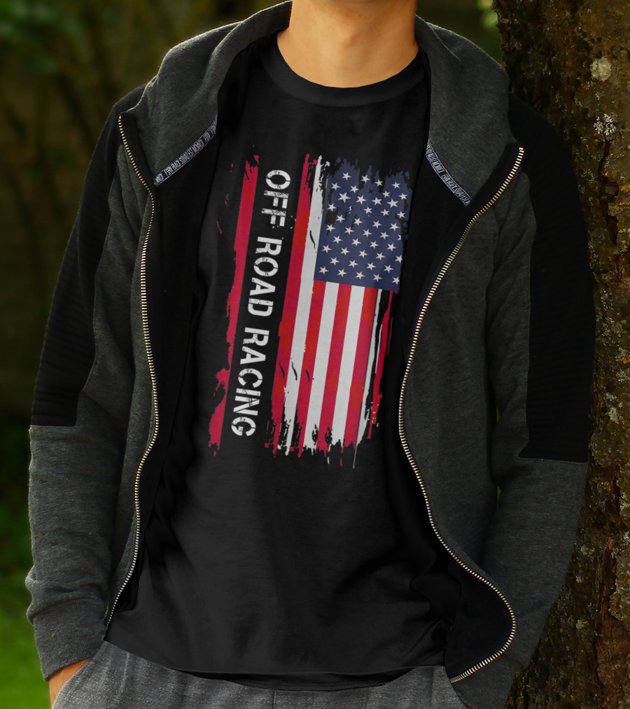 Off Road Racing American Flag T-Shirt