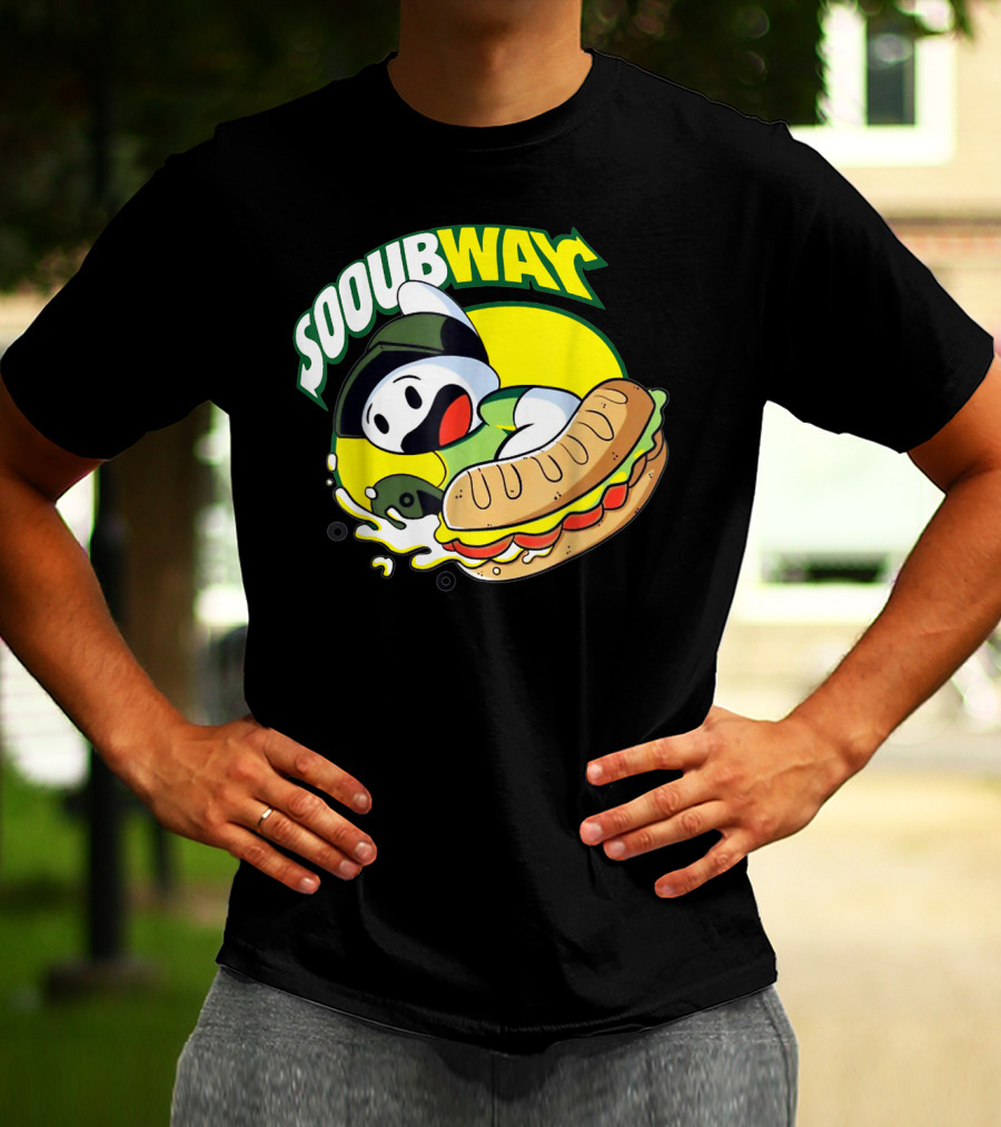 SOOUBWAY Funny Odd Ghost Sandwich Burst T-Shirt