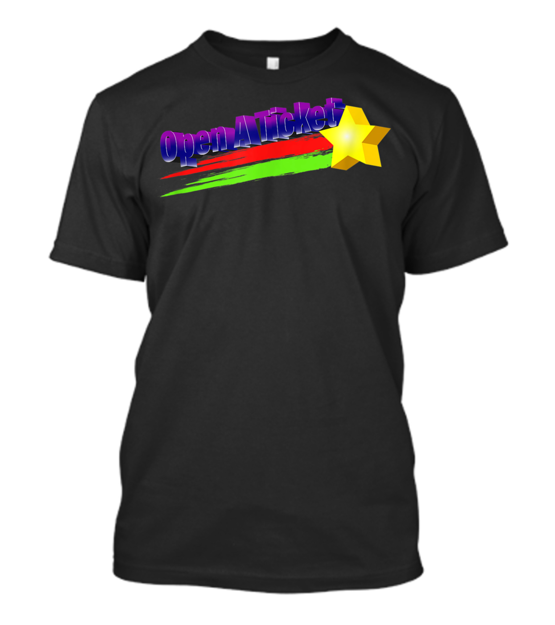 Open A Ticket Funny End User Star Brush Strokes T-Shirt