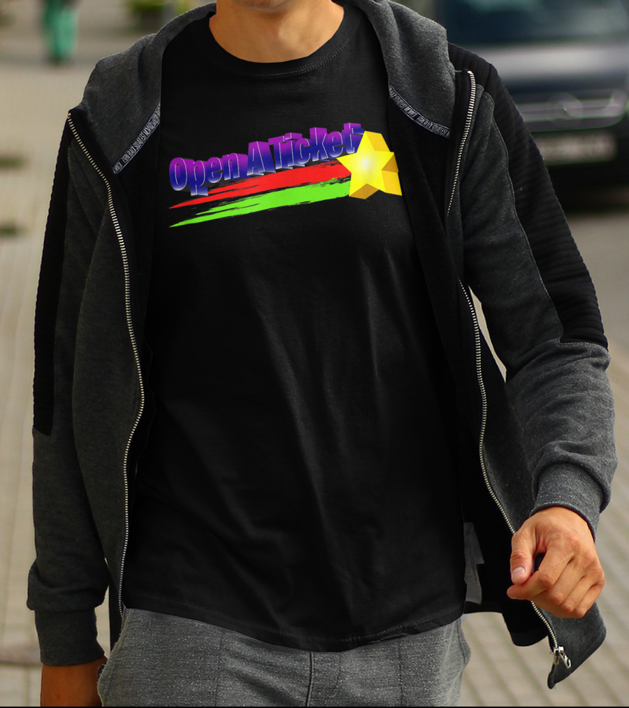 Open A Ticket Funny End User Star Brush Strokes T-Shirt