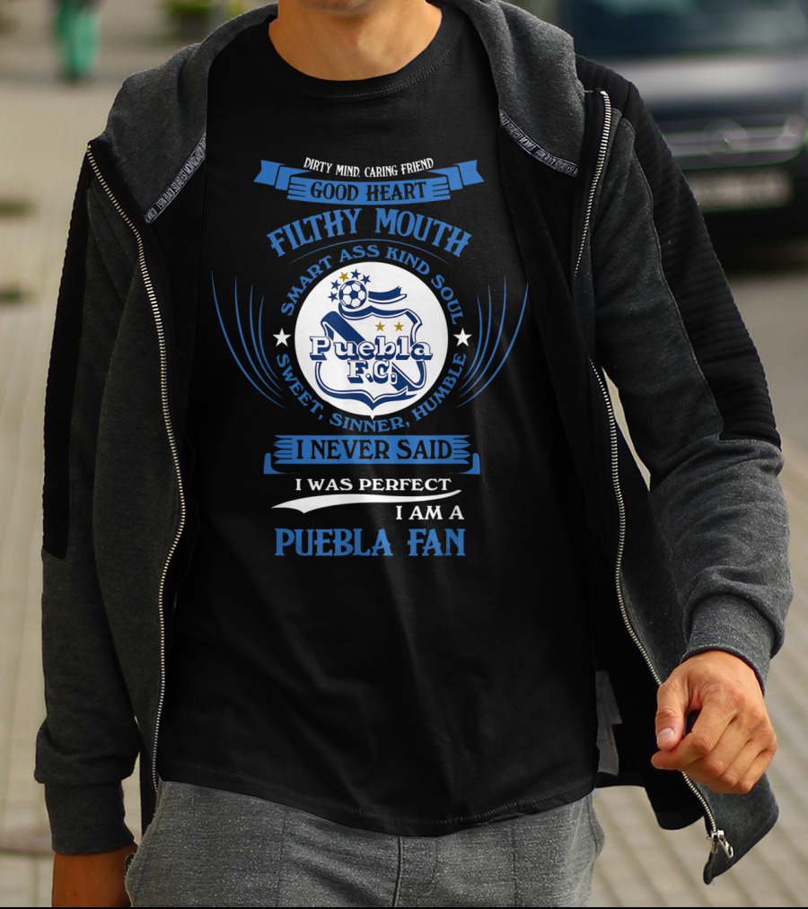 Puebla FC Fan Good Heart Filthy Mouth Smart Kind Soul T-Shirt