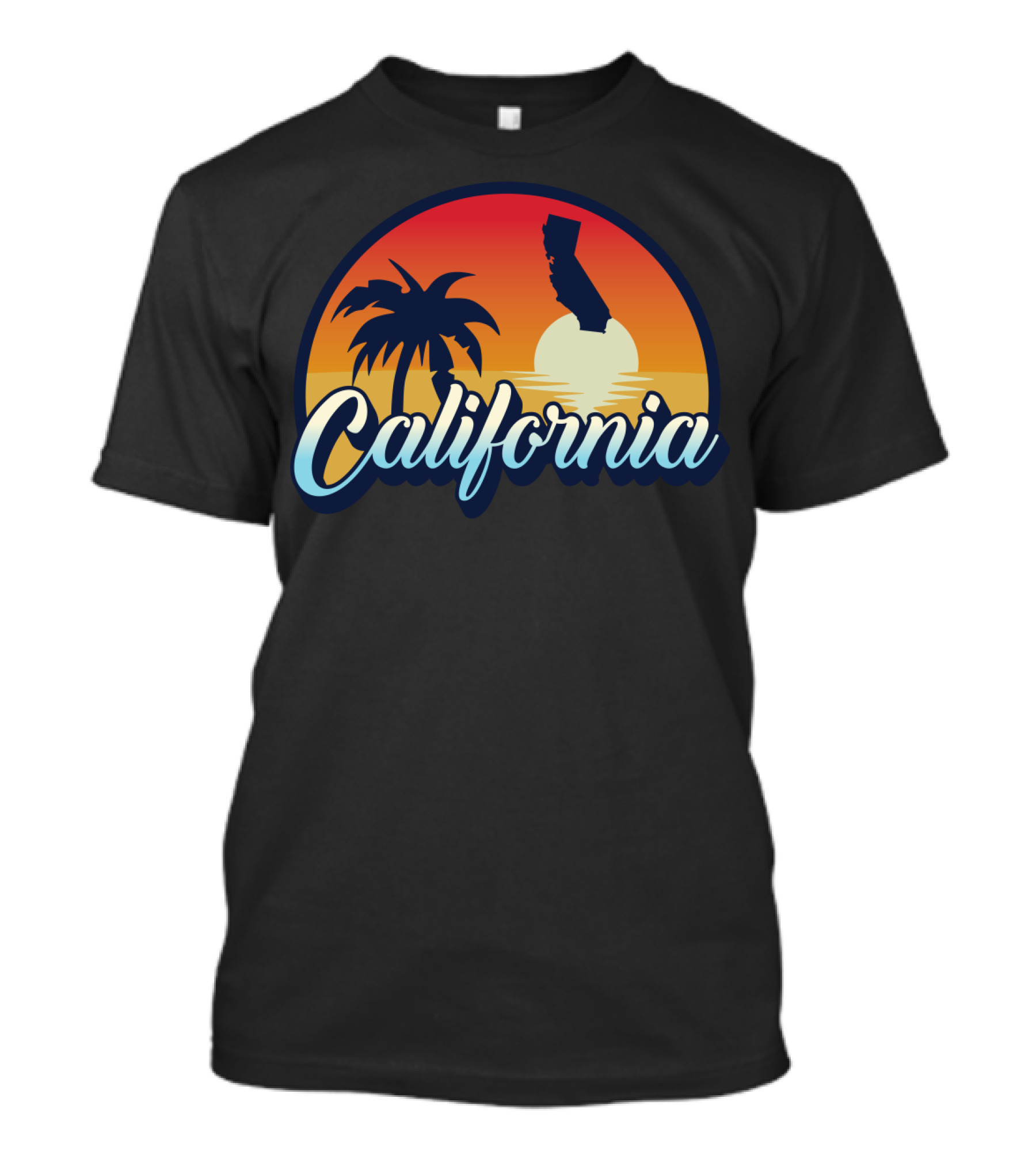 Retro California Beach Vintage Cali Pride Sunset Palm Trees T-Shirt