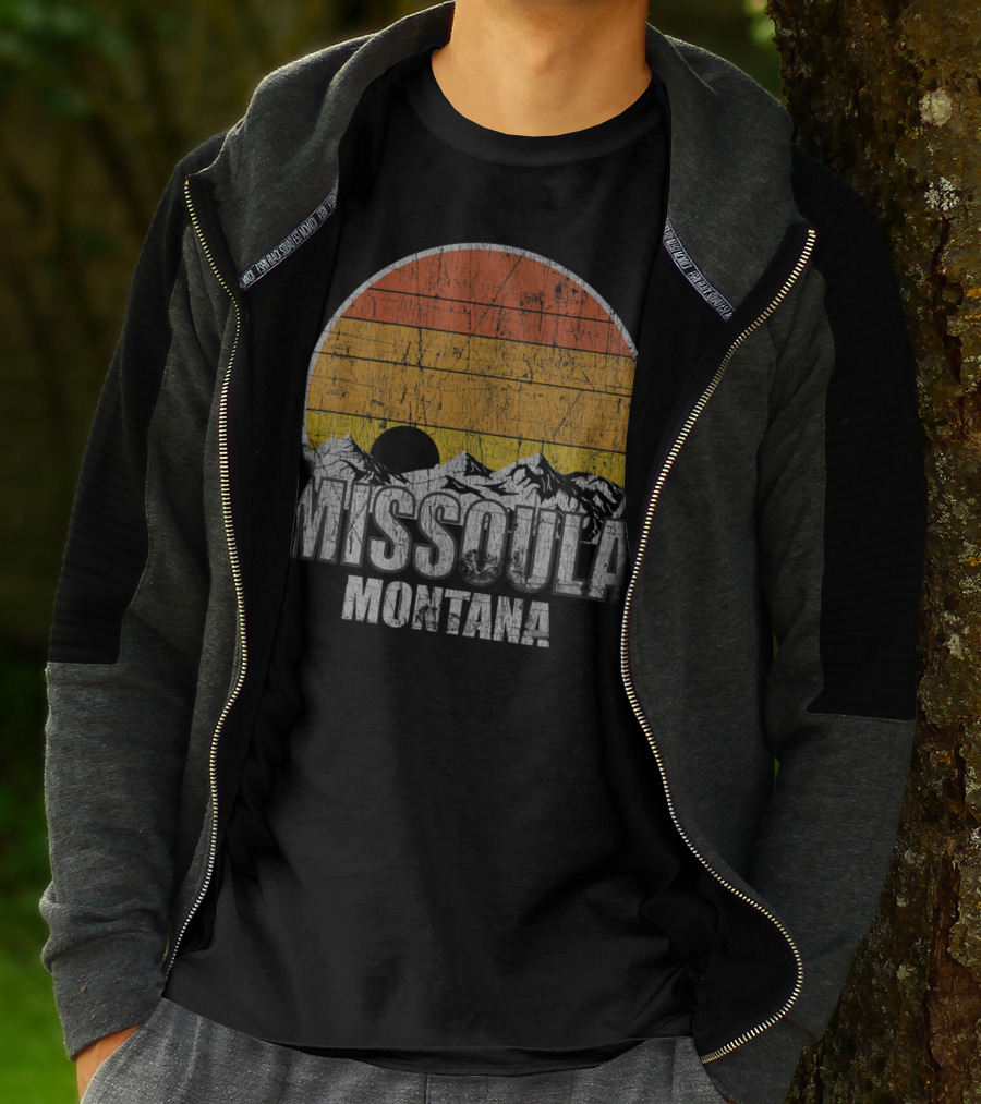 Retro Missoula Montana Vintage Sunset Mountains T-Shirt