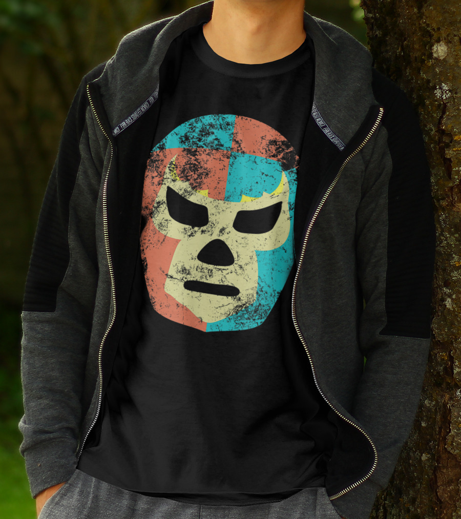 Retro Mexican Lucha Libre Wrestling Mask T-Shirt
