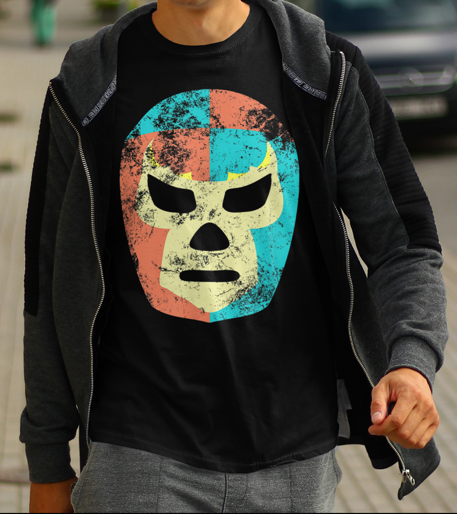 Retro Mexican Lucha Libre Wrestling Mask T-Shirt