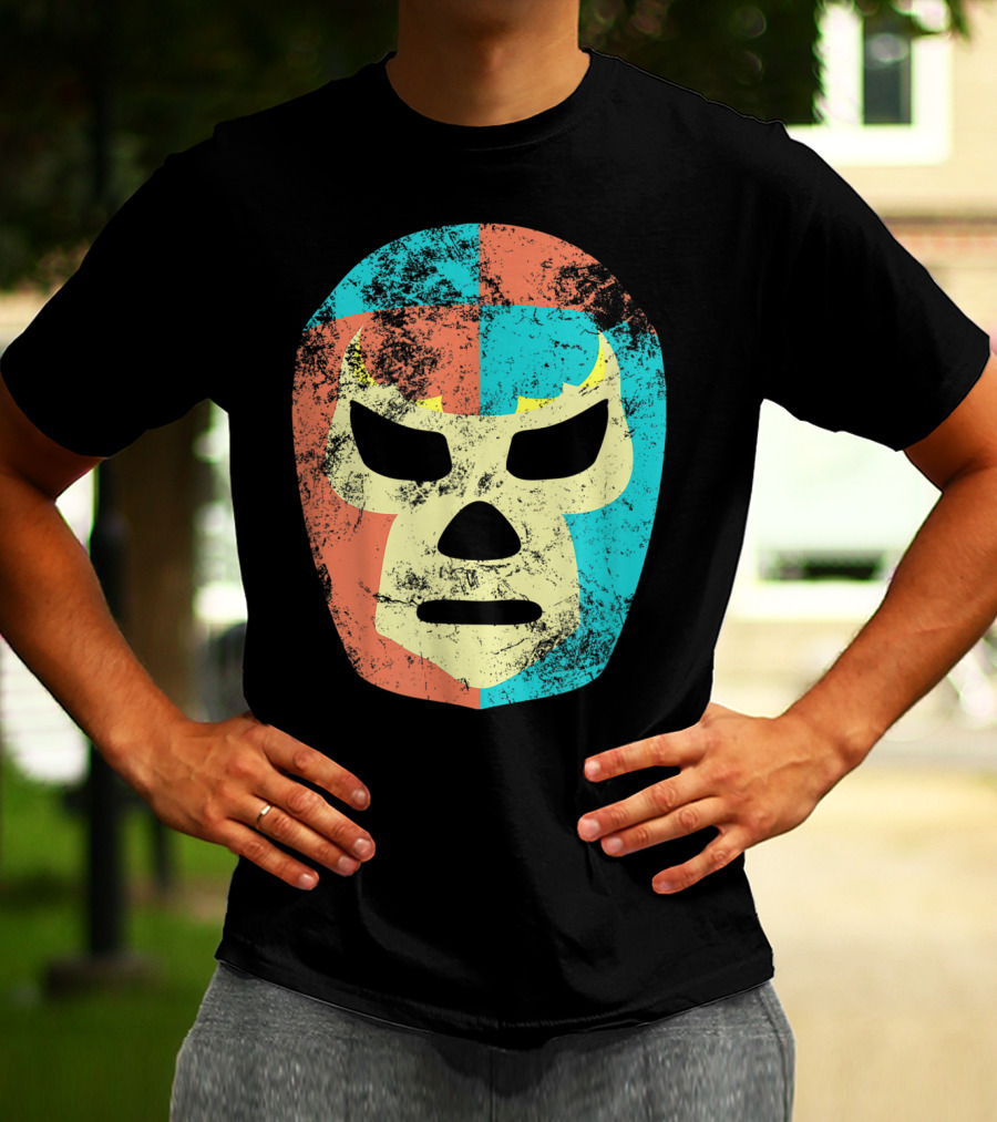 Retro Mexican Lucha Libre Wrestling Mask T-Shirt
