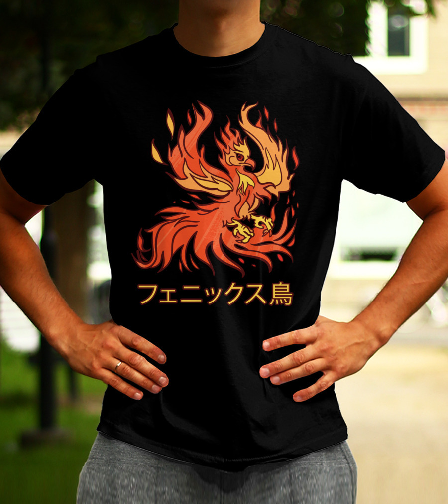 Rising Phoenix Fire Bird Japanese Aesthetic T-Shirt