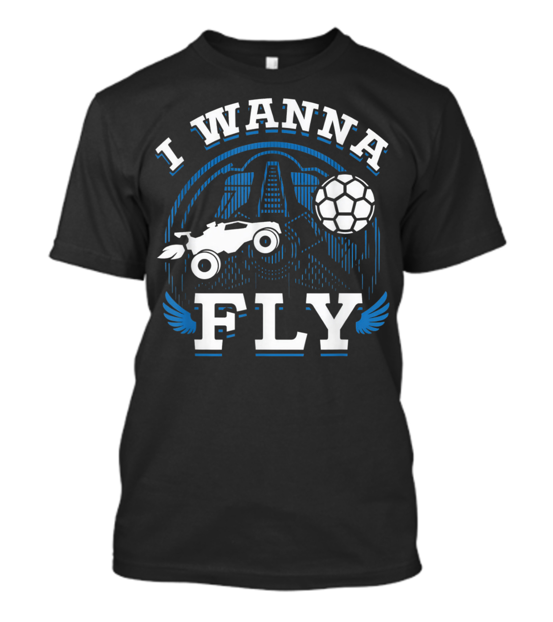 Rokt Leeg I Wanna Fly Funny Troll Car Soccer T-Shirt